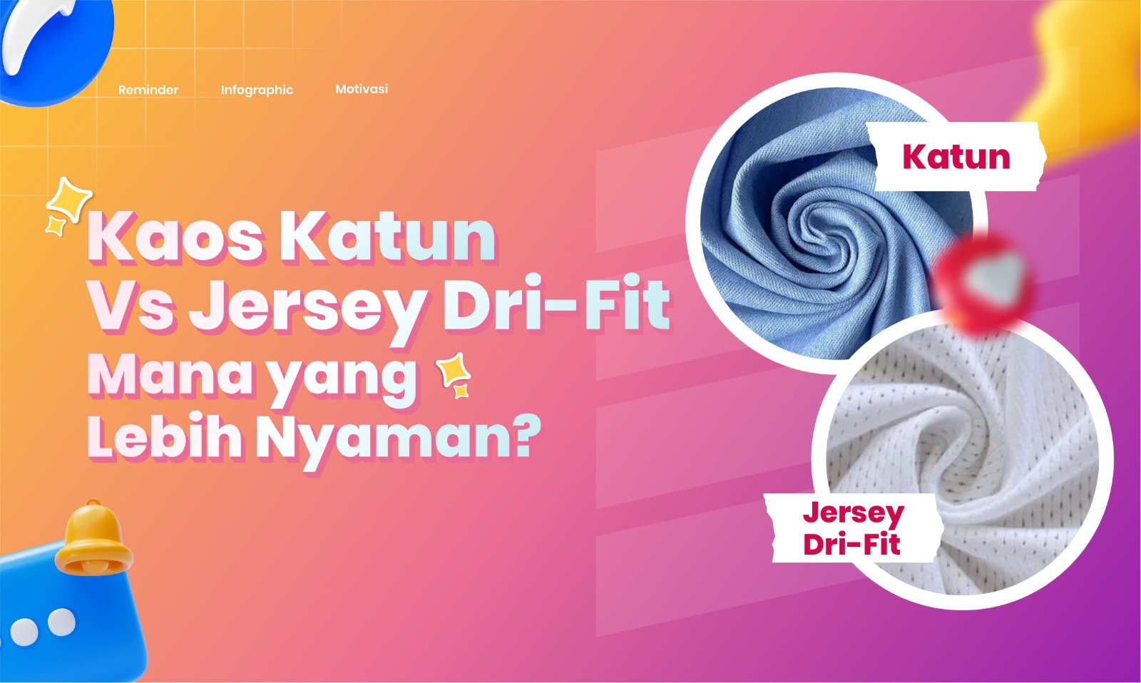 Perbedaan Kaos Katun dan Dry Fit
